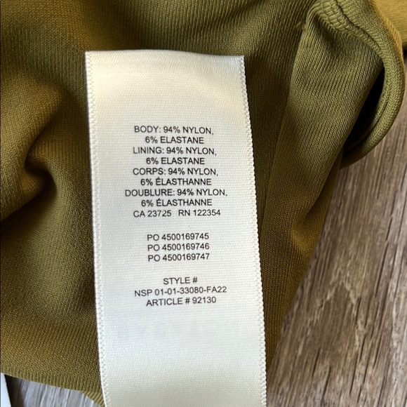 Babaton Olive Long Sleeve V-Neck Top new with tag - Picture 7 of 7